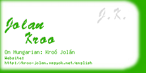 jolan kroo business card